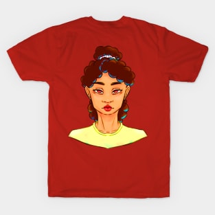 Pretty Girl With Curly Brown Hair And Bright Brown Eyes T-Shirt